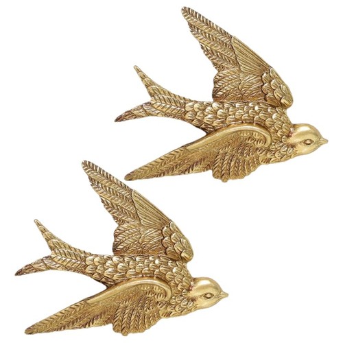 Bird wall sculpture 2pcs resin - bird,
