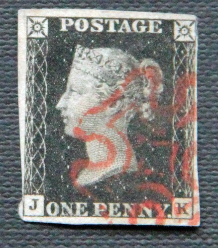 1840 penny black red - gb,