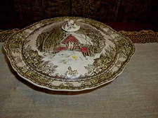 Johnson Brothers FRIENDLY VILLAGE  Covered Vegetable Dish Bowl MADE IN ENGLAND