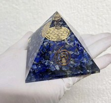Large Lapis Lazuli Orgonite Pyramid Gemstone Reiki Healing Orgone Chakra 75×80