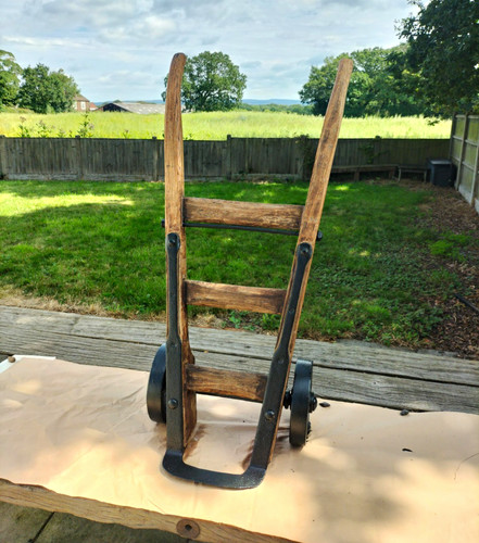 Vintage wooden metal hand - wooden, &