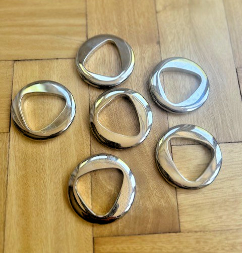 Set chrome effect napkin - of,