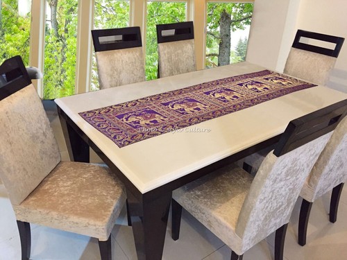 Ethnic jacquard table runner - ethnic,