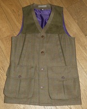 LAKSEN SHOOTING EQUIPMENT THRIE ESTATES TWEED VEST WAISTCOAT GILET M