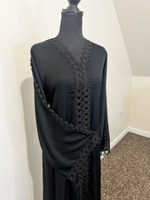 Black open abaya imported from