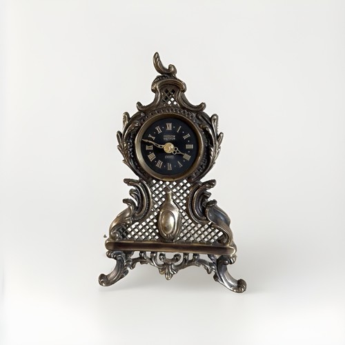 Brass mantel clock - mantel,