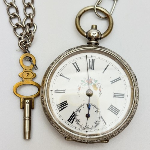 Antique 800 silver key - antique,