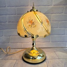 Vintage Floral Glass Touch Lamp Tiffany Style Shade Bedside Lamp Table Lamp Mini