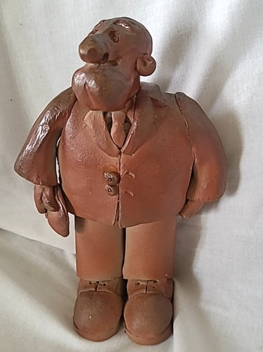 Whimsical handmade clay figure - handmade,