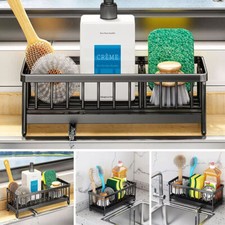 Sink Caddy Basket Drain Rack Sponge Dishcloth Holder Kitchen Storage Organizer
