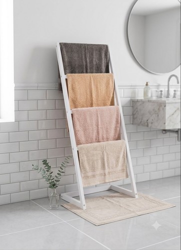 Bamboo freestanding towel - freestanding, rack