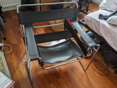 Corbusier black leather - corbusier, &