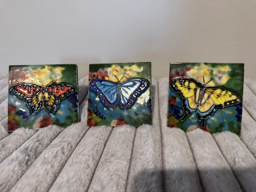 Three butterfly ceramic tile - butterfly,