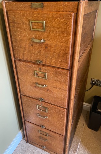 Oak filing cabinet - cabinet,