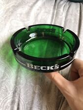 Large Green Glass Becks Ashtray