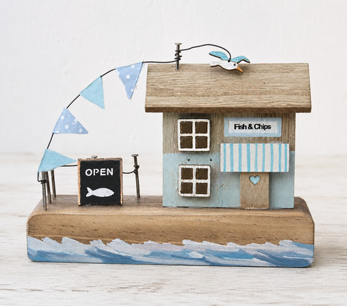 Wooden fish chip - chip, shop