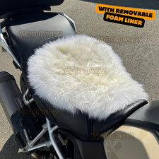 Motorcycle Motorbike Seat Cover Sheepskin Pad Universal Fit Secure Fit UK Made