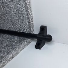 13 x 80cm Black Stair Rods - Round Finals Design - Carpet Runner Rod - 13 Pack