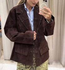 ZARA DARK BROWN 100% SUEDE