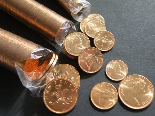 Uncirculated 1971 bronze coins - bronze,