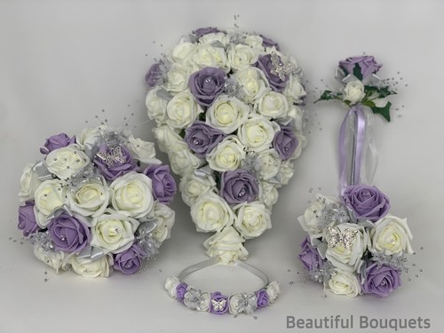 Wedding bouquets lilac ivory - bouquets,