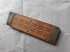 Vintage Wooden And Perspex Cribbage Board