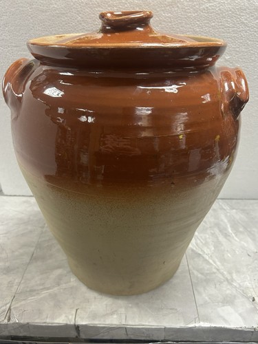 Antique stoneware crock pot - stoneware,