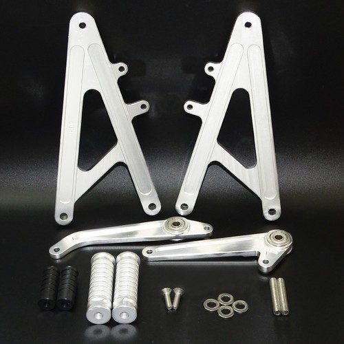 Silver rearset footrests - silver,