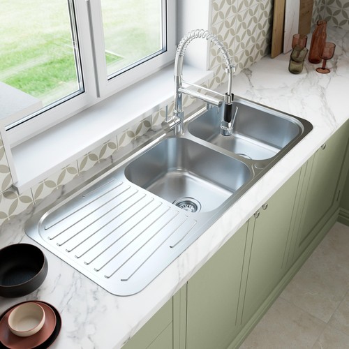 Stainless steel double bowl - double,