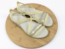 Crocs Isabella Flats X Strap Yellow Womans 9 Jelly Sandals Beach Vacation