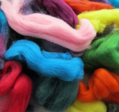 Wool roving scarps bag - wool,
