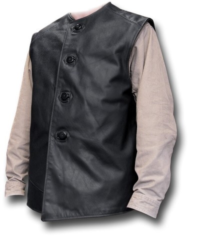 Black leather jerkin brand new - leather,