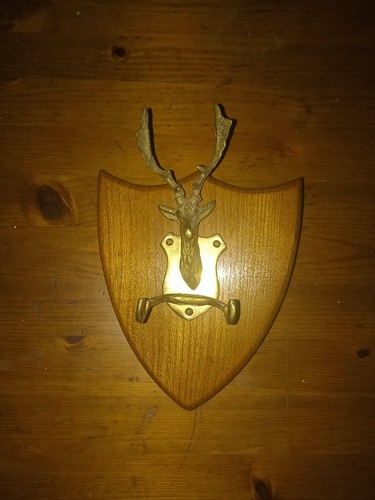 Vintage brass deer stag head - brass,