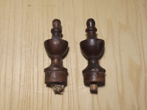 Pair antique clock finials - of,