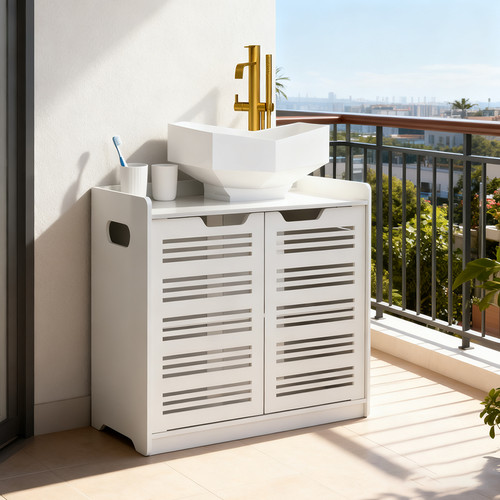 White double door under sink - white,
