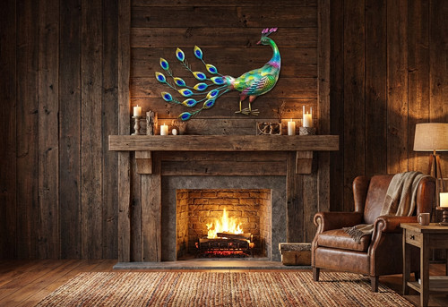 70cm colourful metal - 70cm, peacock