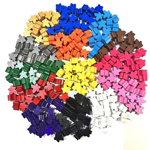 100 wooden meeples colors - 100,