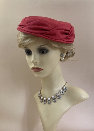 Vintage 1950s red faux - 1950s, silk