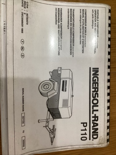 Ingersoll rand compressor p110 - rand,