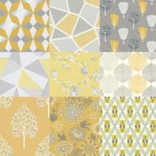 Modern Mustard Yellow Ochre Geometic Apex Floral 10m Wallpaper