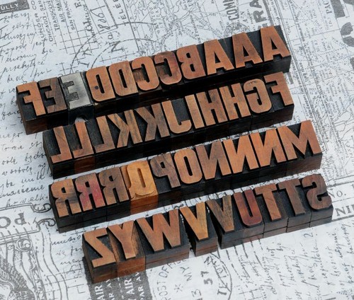 Alphabet mm letterpress - mm,