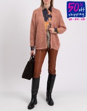 RRP €255 VANESSA BRUNO Wrap Cardigan Size S Alpaca Mohair & Wool Blend Pink