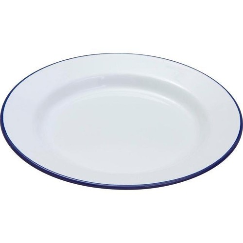 Enamel dinner plate white - plate,