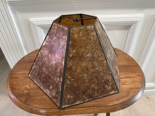 Amber Mica Hexagon Lamp shade 14”W Base, 8"Tall, 5” Top, Light Shade Replacement
