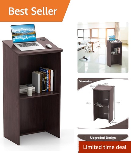 Elegant wooden floor lectern - floor,