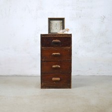 Antique Pitch Pine Scratch Built Table Top Apothecary 4 Drawers Vintage #102920