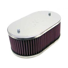 K&N Bolt On Air Filter (Large Oval 63mm), For Weber DGV, DGAV, DGMS, DGAS & DGAR
