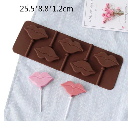 Silicone kissing lips - silicone, lollipop