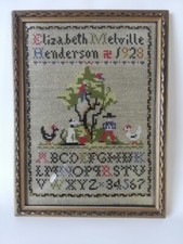 Antique Sampler, Elizabeth