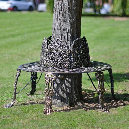 Antique gold garden tree seat - antique,
